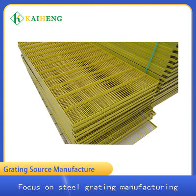 Plastic Dipping Yellow Steel Open Mesh Metal Grid Floor Net